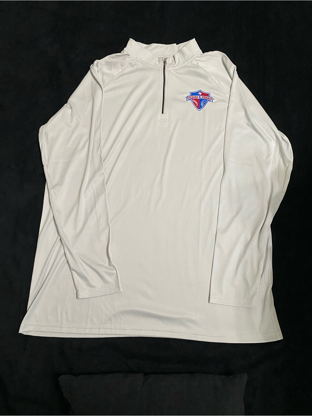 Men's White Lightweight Quarter-Zip Shirt Jacket with Crest